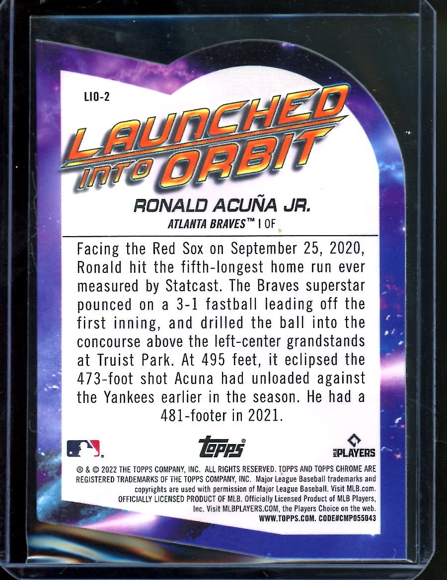 2022 Topps Cosmic Chrome Ronald Acuna Jr. Launched Into Orbit Braves