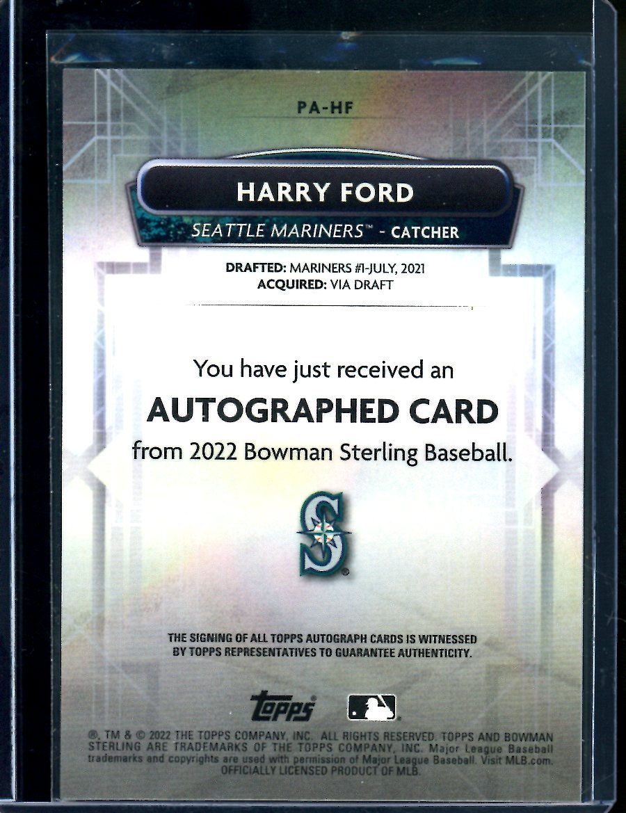 2022 Topps Bowman Sterling Harry Ford Auto Mariners