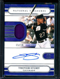 2021 Panini National Treasures Trevor Story Patch Auto /18 Rockies