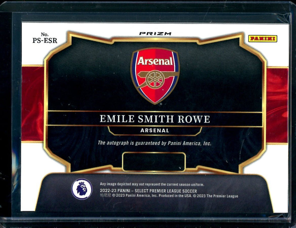 2022/23 Panini Select Emile Smith Rowe Pitchside Signatures Auto Arsenal