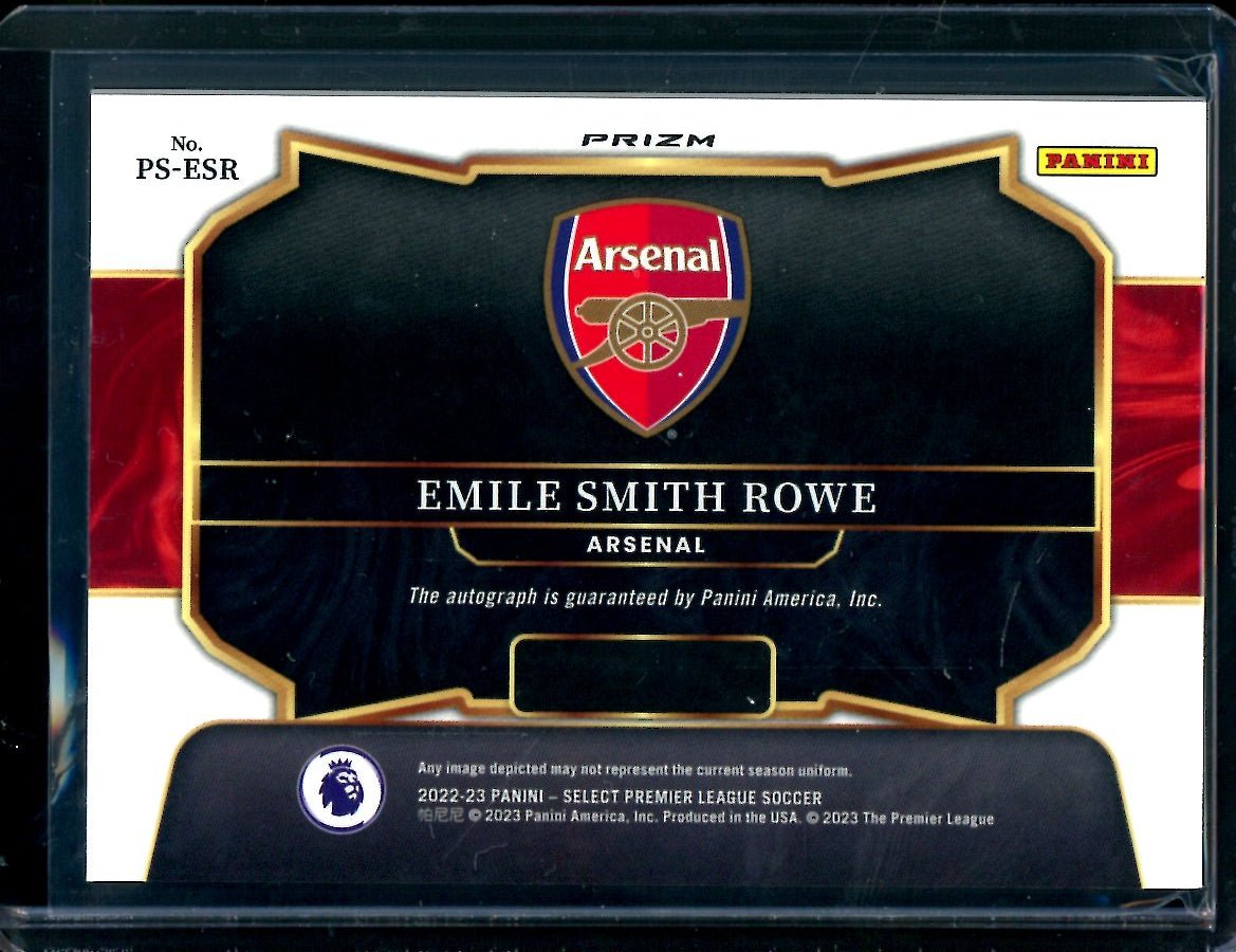 2022/23 Panini Select Emile Smith Rowe Pitchside Signatures Auto Arsenal