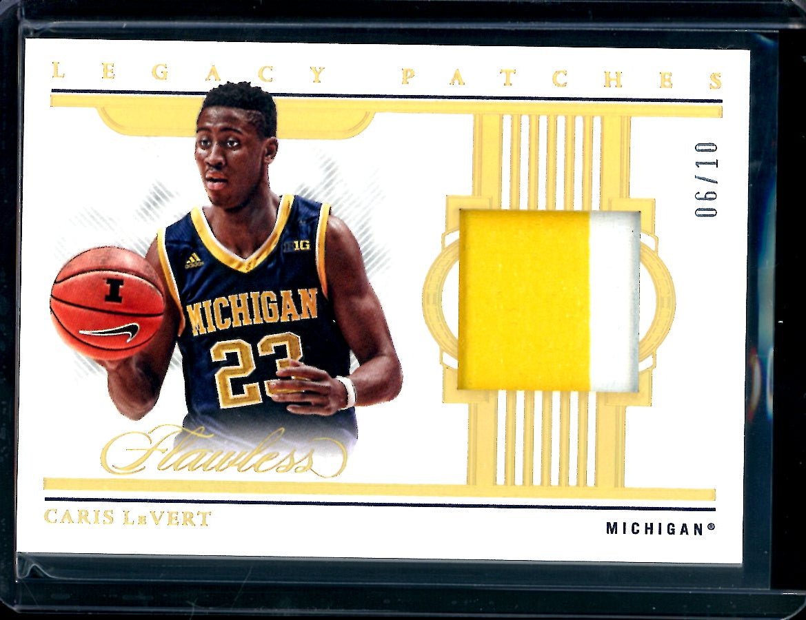 2022 Panini Flawless Collegiate Caris LeVert Legacy Patches Gold /10 Michigan