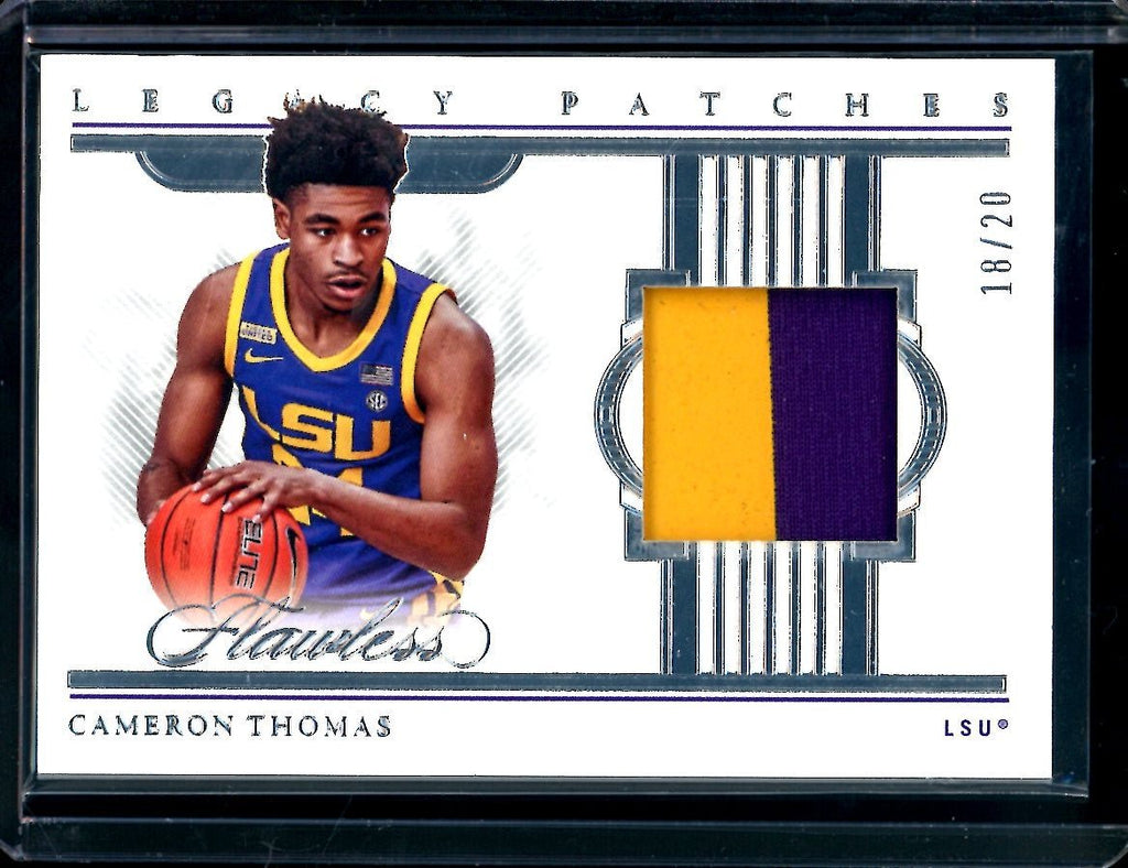 2022 Panini Flawless Collegiate Cameron Thomas Legacy Patches /20 LSU