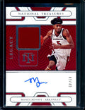 2022 Panini National Treasures Collegiate Moses Moody Legacy Patch Auto /49 Arkansas