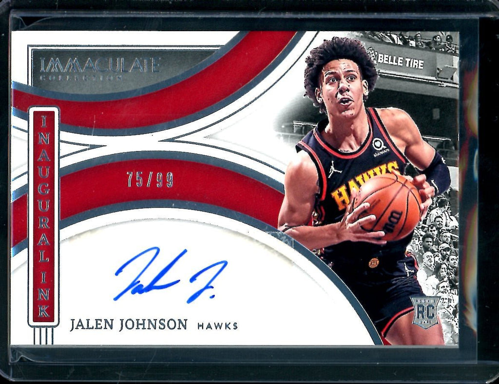 2021/22 Panini Immaculate Jalen Johnson Rookie Inaugural Ink Auto /99 Hawks