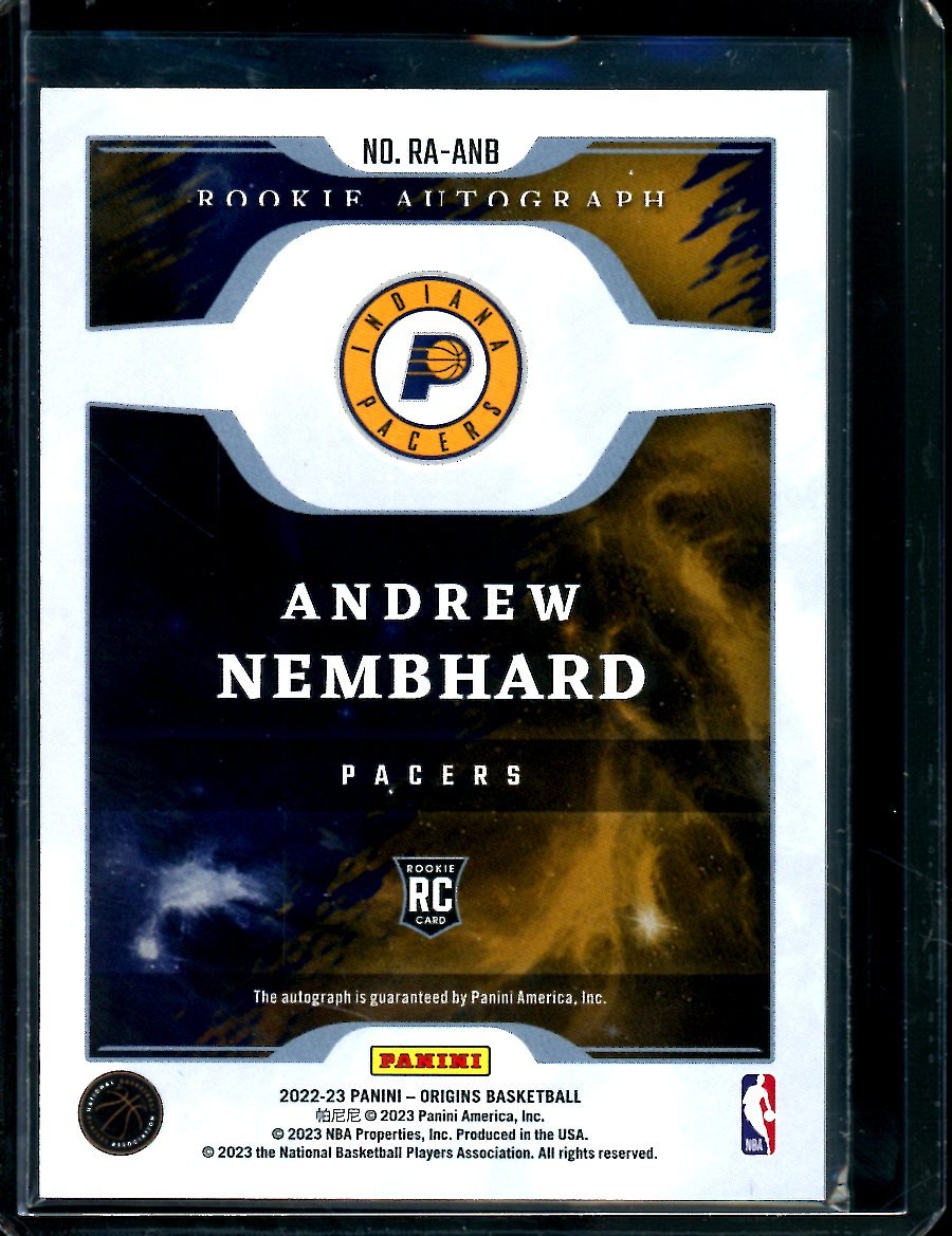 2022/23 Panini Origins Andrew Nembhard Rookie Auto Pacers