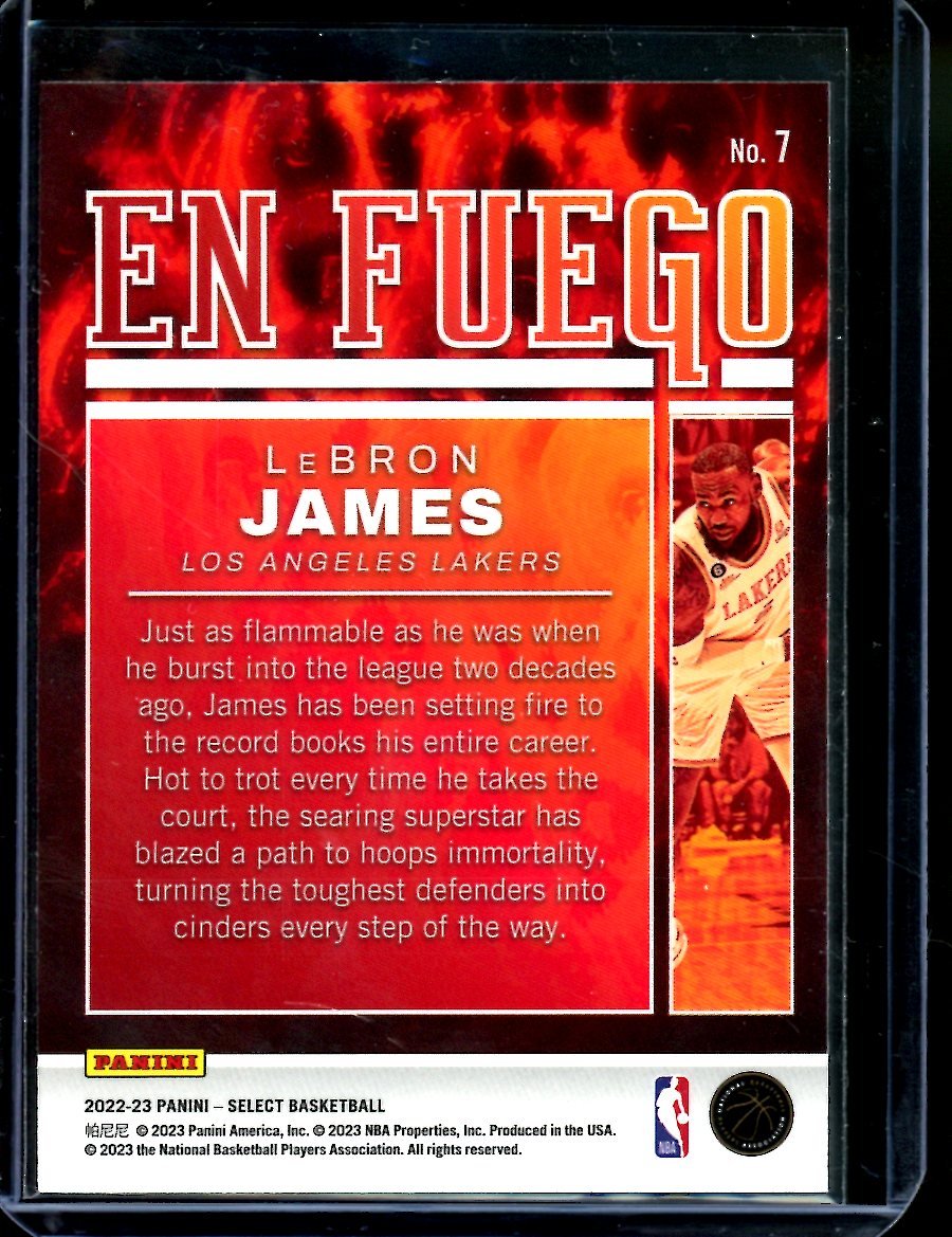 2022/23 Panini Select LeBron James En Fuego Lakers