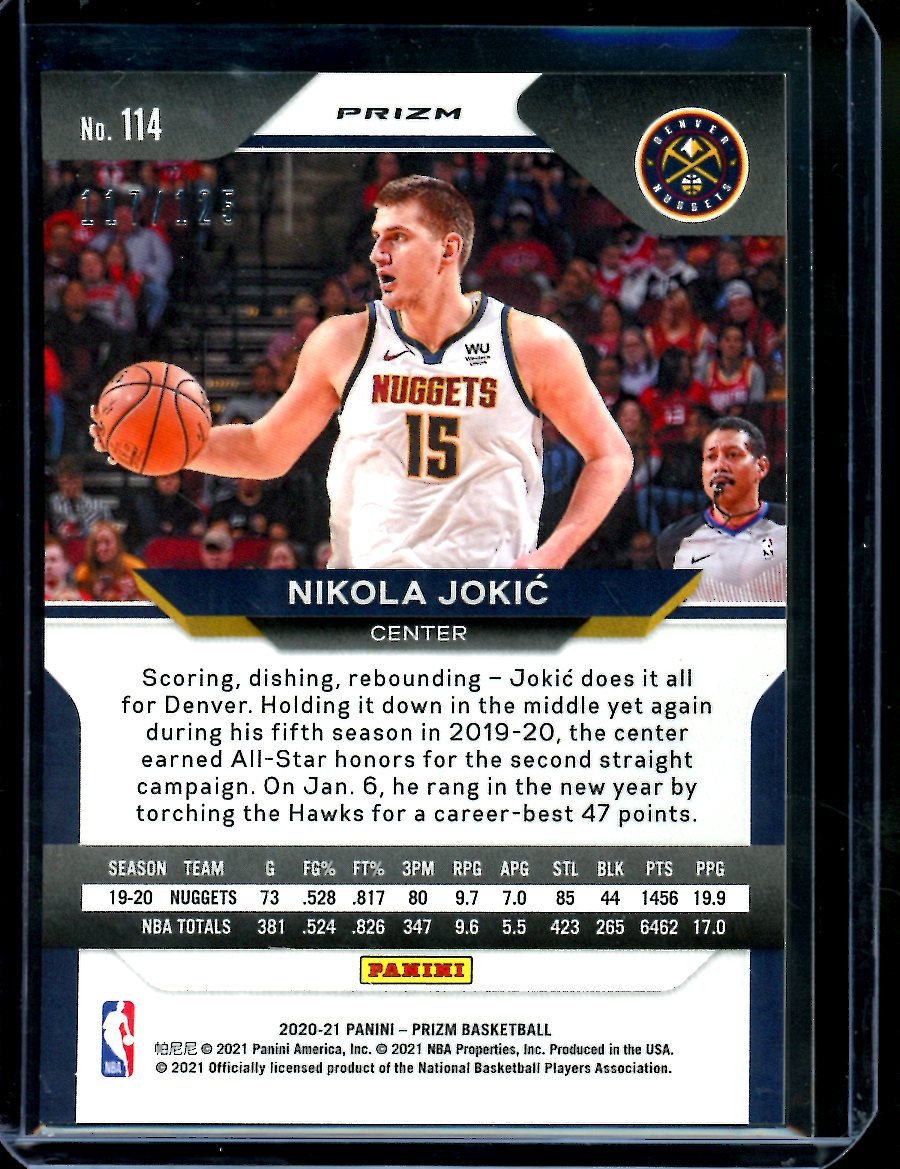 2020/21 Panini Prizm Nikola Jokic Red Disco /125 Nuggets