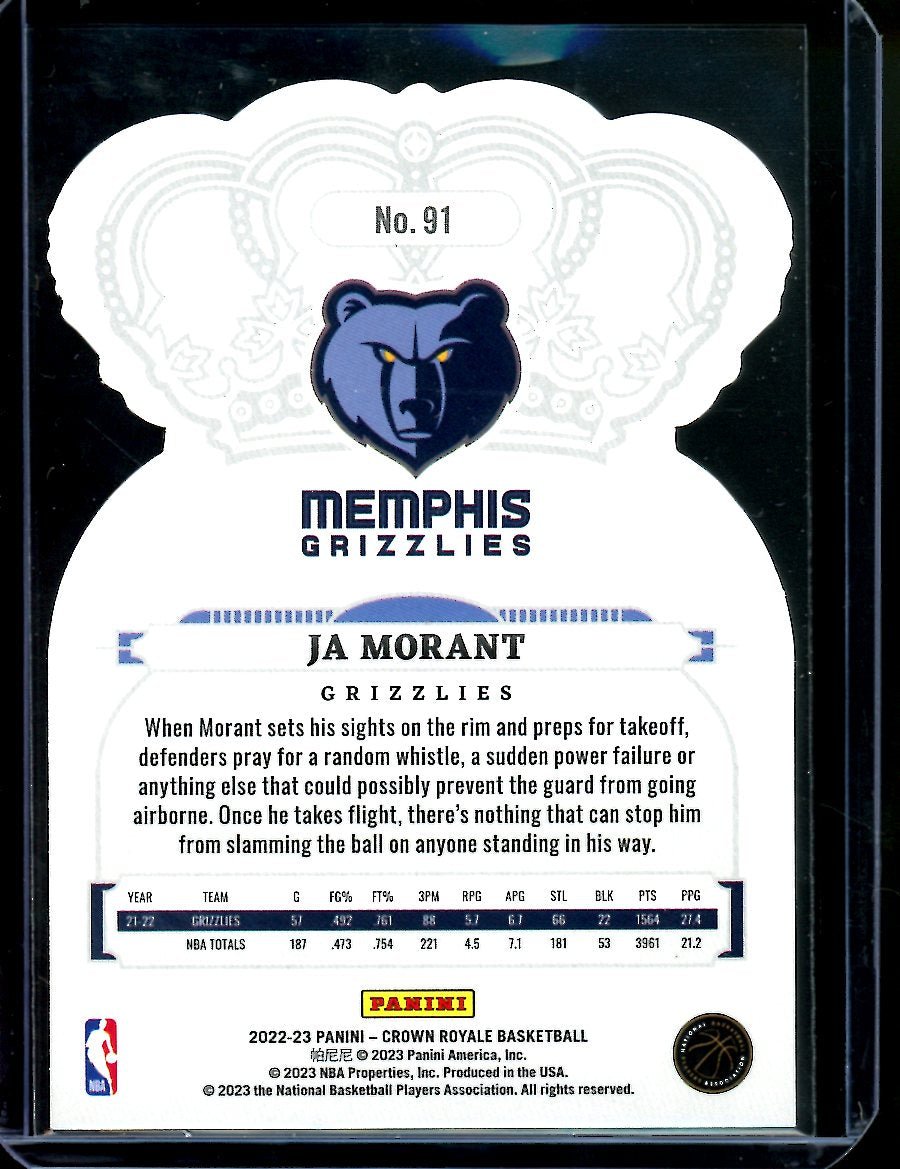 2022/23 Panini Crown Royale Ja Morant Pink Ice /75 Grizzlies