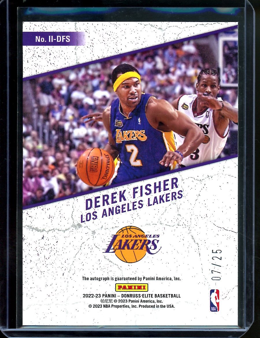 2022/23 Panini Elite Derek Fisher Impact Impressions Auto /25 Lakers