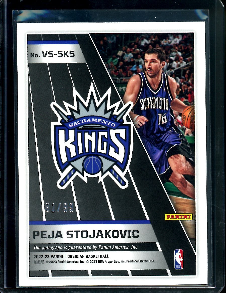 2022/23 Panini Obsidian Peja Stojakovic Volcanic Auto /99 Kings