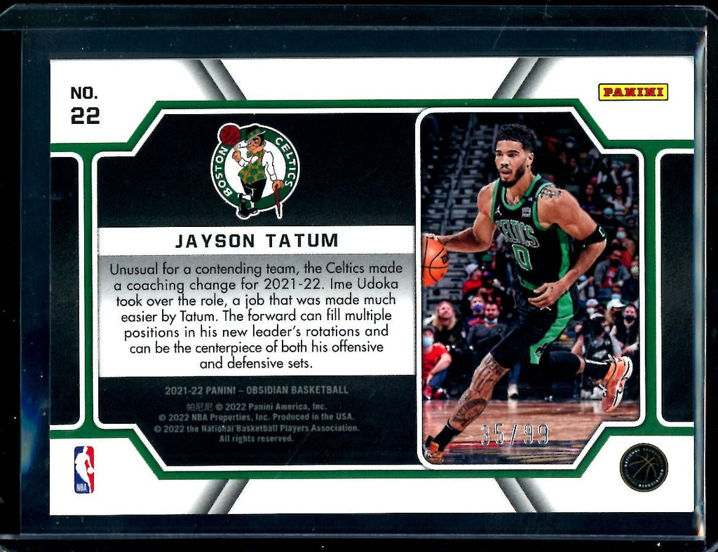 2021/22 Panini Obsidian Jayson Tatum Pitch Black /99 Celtics