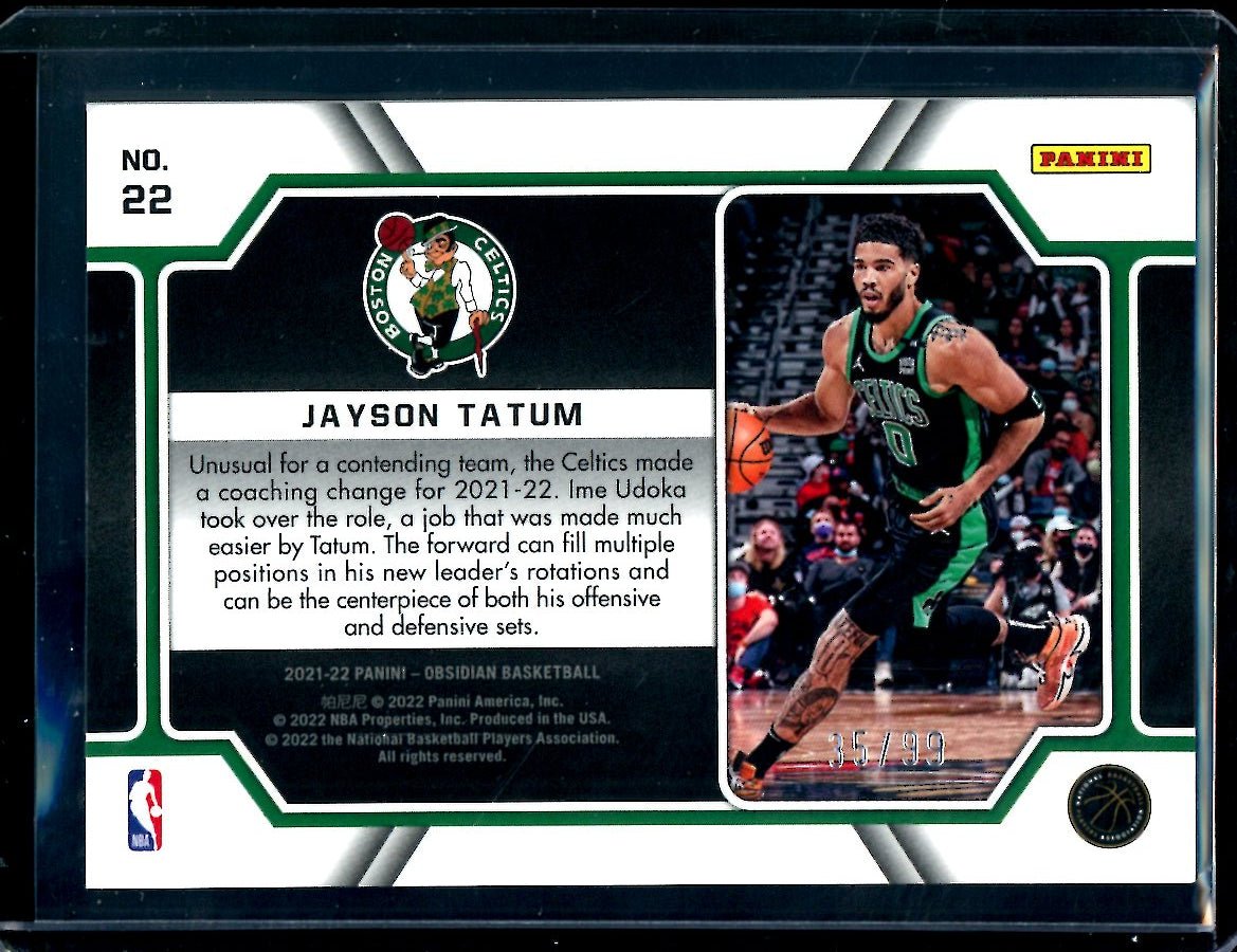 2021/22 Panini Obsidian Jayson Tatum Pitch Black /99 Celtics