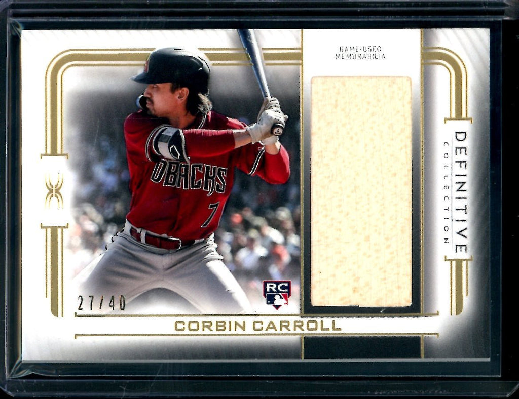 2023 Topps Definitive Corbin Carroll Rookie Bat Patch /40 Diamondbacks