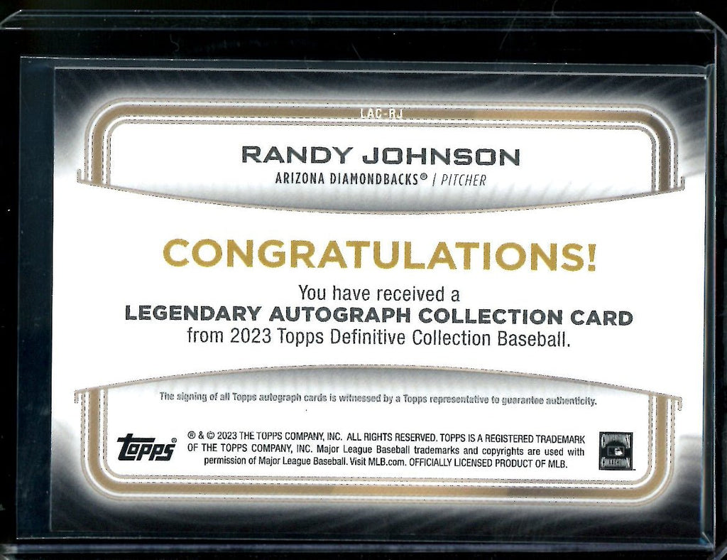 2023 Topps Definitive Randy Johnson Purple Auto /5 Diamondbacks