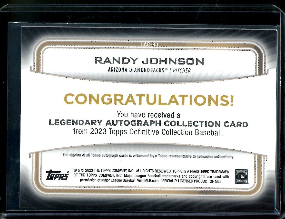 2023 Topps Definitive Randy Johnson Purple Auto /5 Diamondbacks