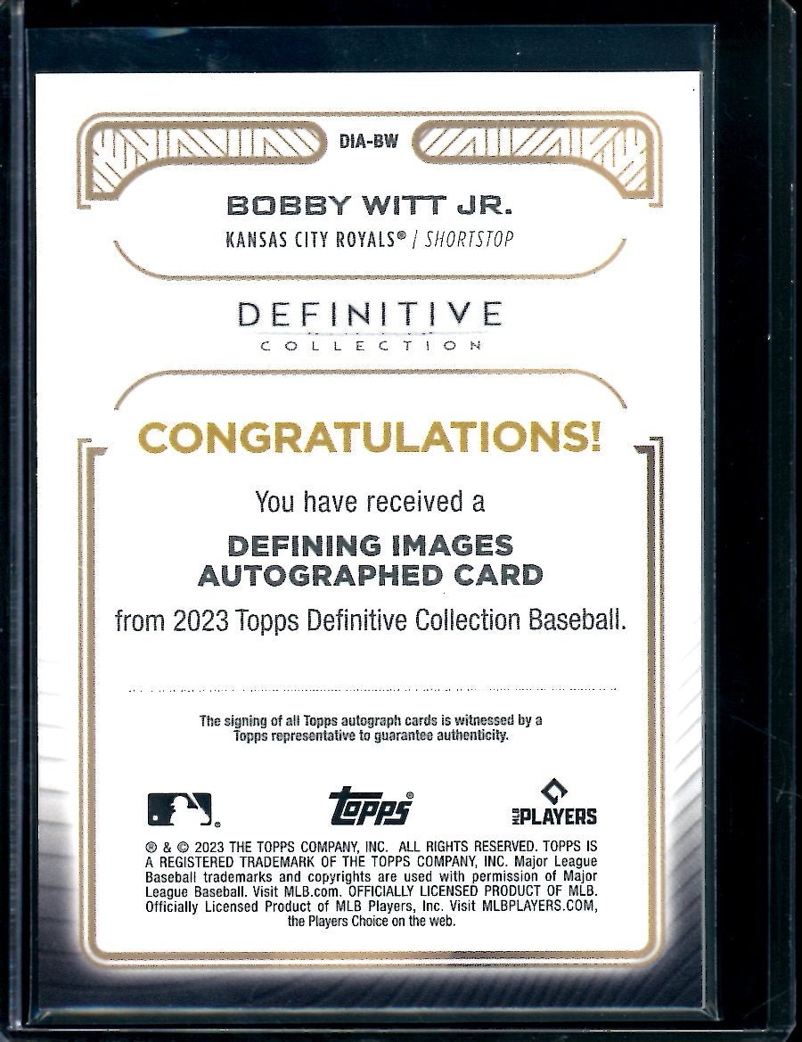 2023 Topps Definitive Bobby Witt Jr. Green Auto /10 Royals