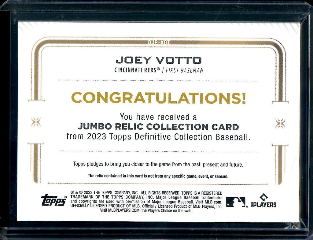 2023 Topps Definitive Joey Votto Green Patch /15 Reds