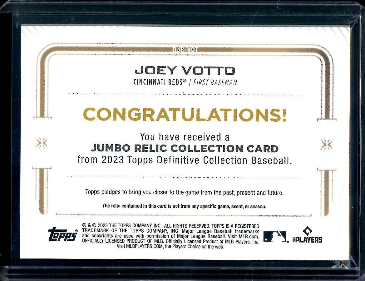 2023 Topps Definitive Joey Votto Green Patch /15 Reds