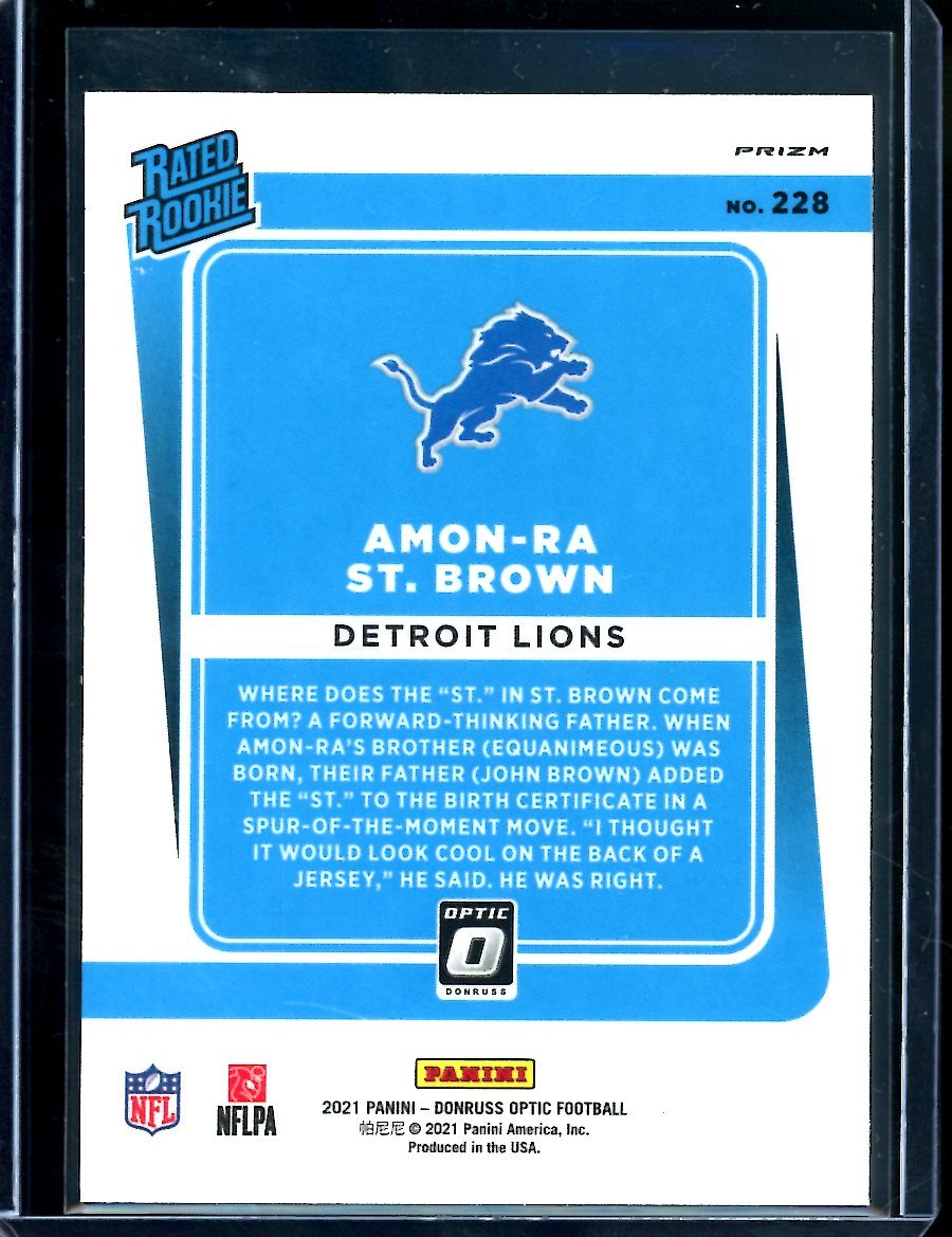 2021 Panini Optic Amon-Ra St. Brown Rookie Rocket SSP Lions