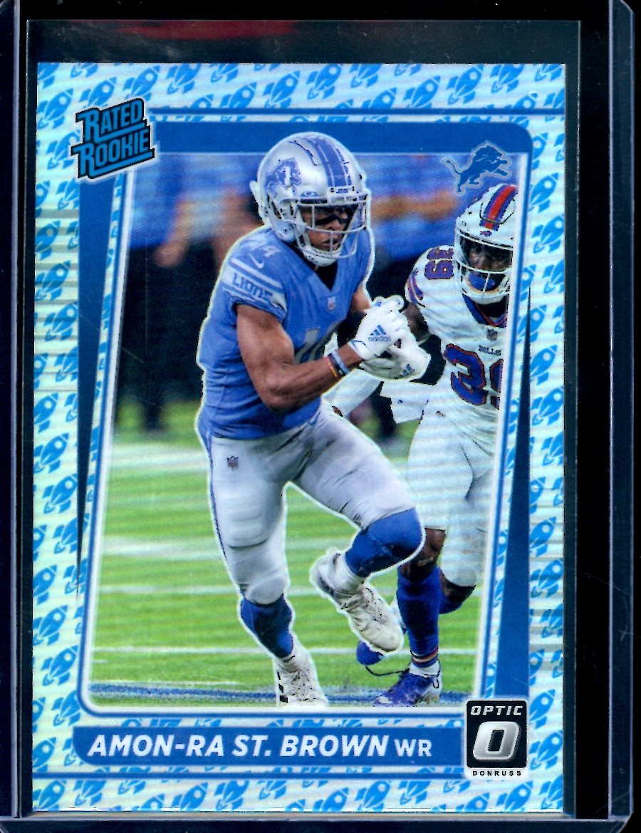 2021 Panini Optic Amon-Ra St. Brown Rookie Rocket SSP Lions