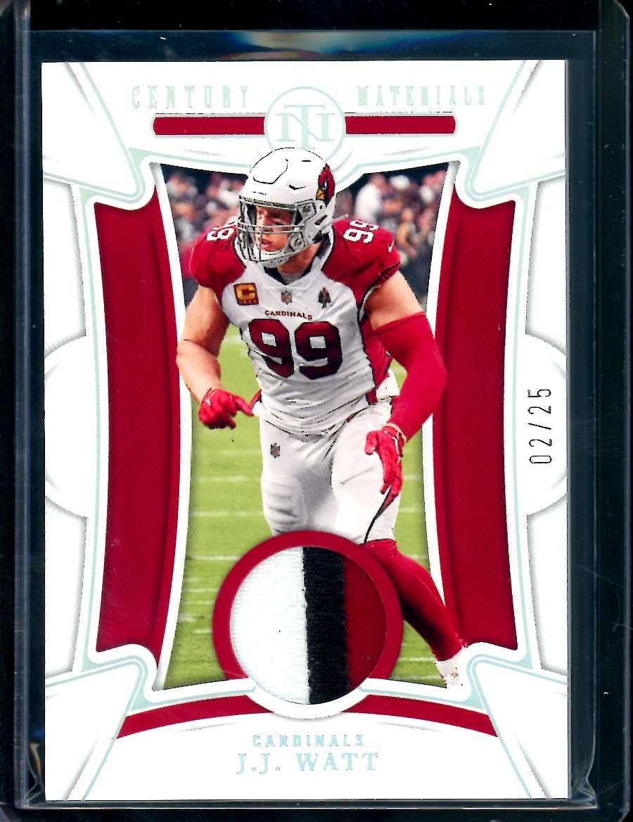 2022 Panini National Treasures J.J. Watt Century Materials Patch Holo Silver /25 Cardinals