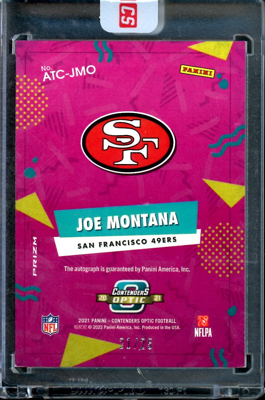 2021 Panini Contenders Optic Joe Montana All-Time Contenders Auto /25 49ers
