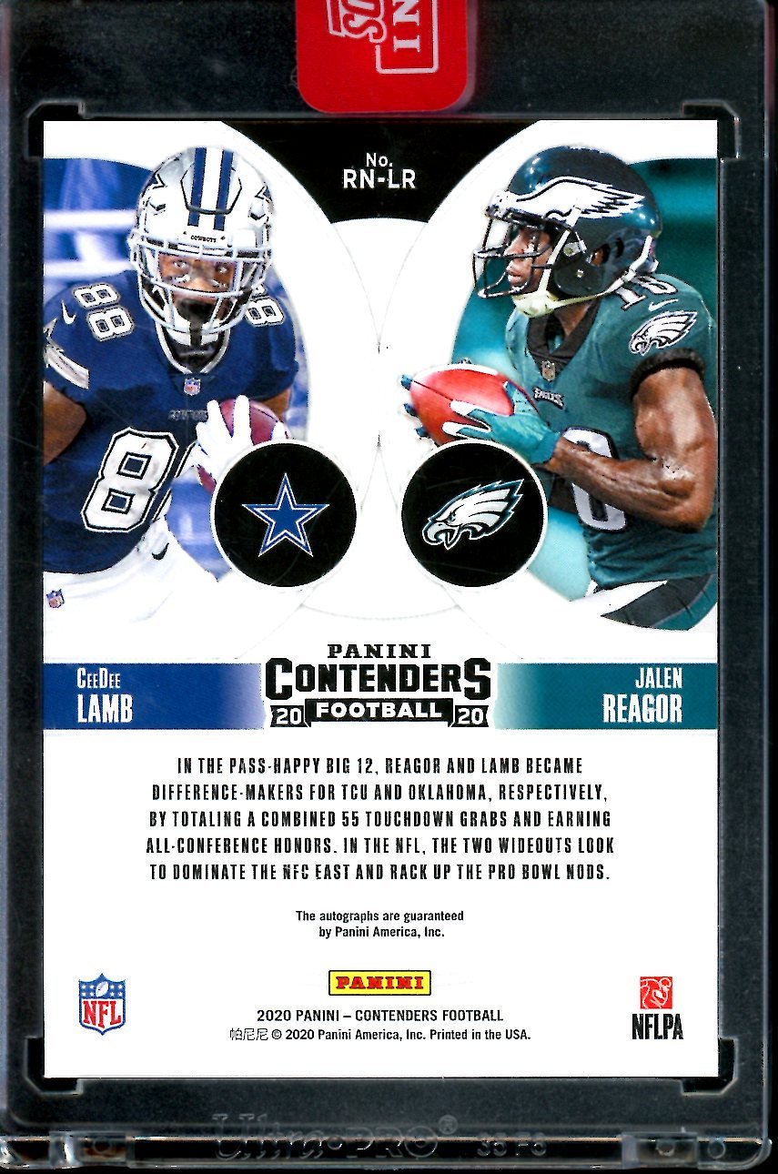 2020 Panini Contenders CeeDee Lamb/Jalen Reagor Rookie Round Numbers Dual Auto /25