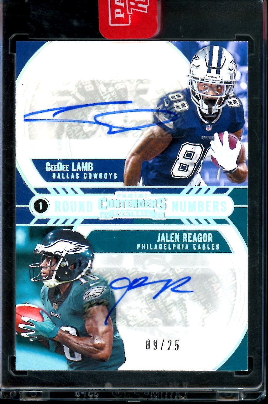 2020 Panini Contenders CeeDee Lamb/Jalen Reagor Rookie Round Numbers Dual Auto /25