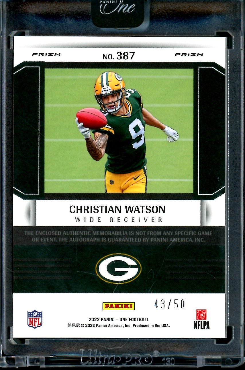 2022 Panini One Christian Watson Rookie Fractal RPA /50 Packers