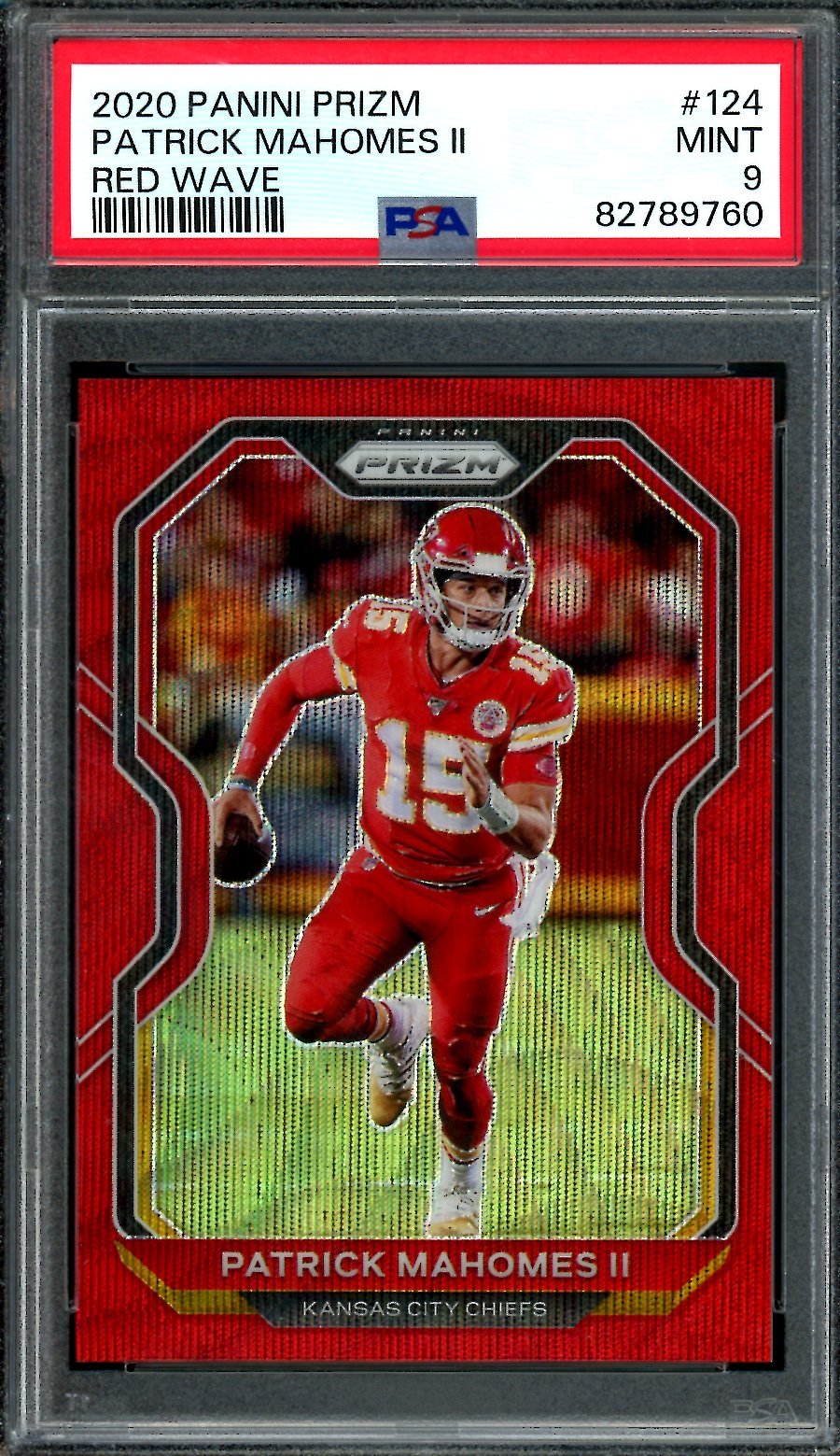 2020 Panini Prizm Patrick Mahomes II Red Wave /149 PSA 9 Chiefs