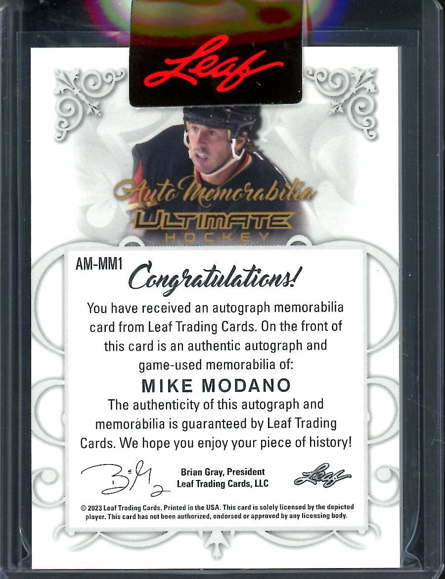 2023 Leaf Ultimate Hockey Mike Modano Patch Auto /25