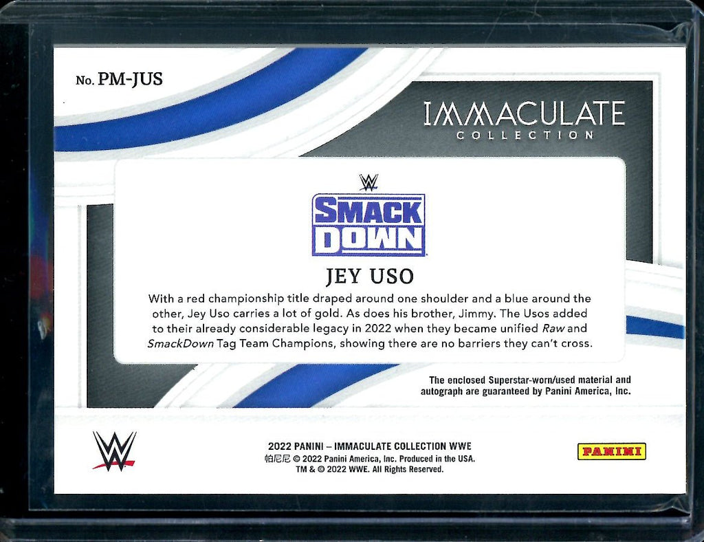 2022 Panini Immaculate Jey Uso Patch Auto /99 WWE
