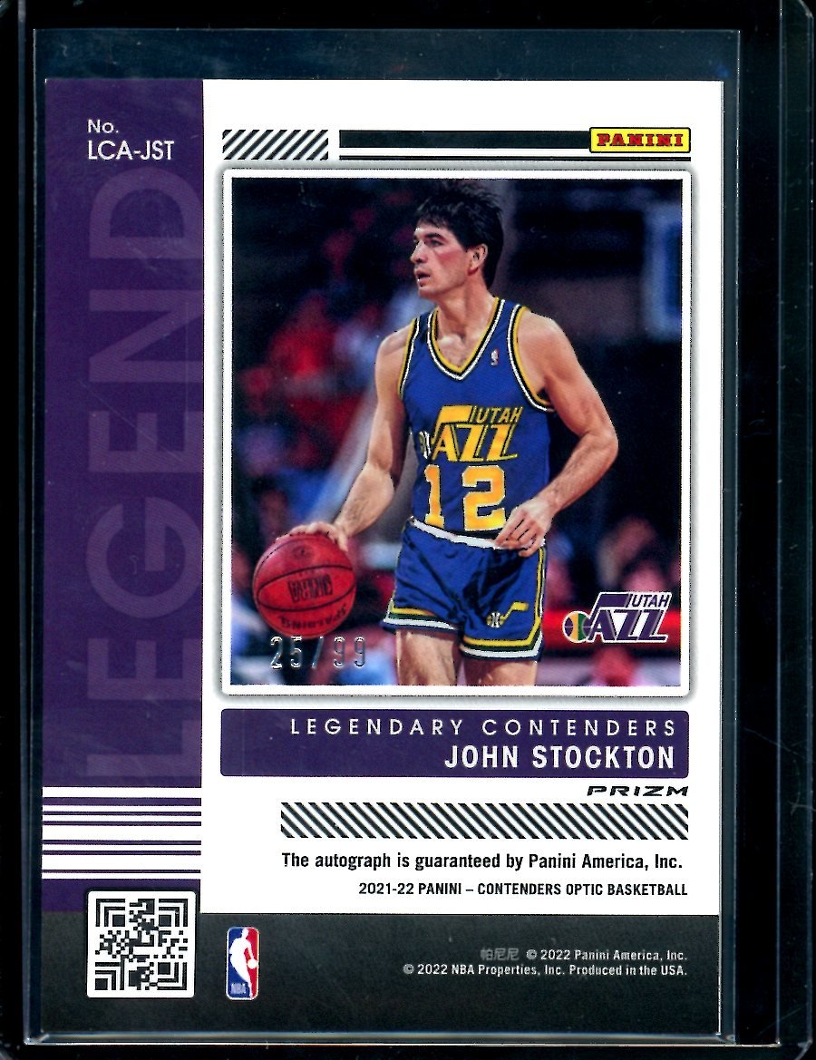 2021/22 Panini Contenders Optic John Stockton Legendary Contenders Auto /99 Jazz