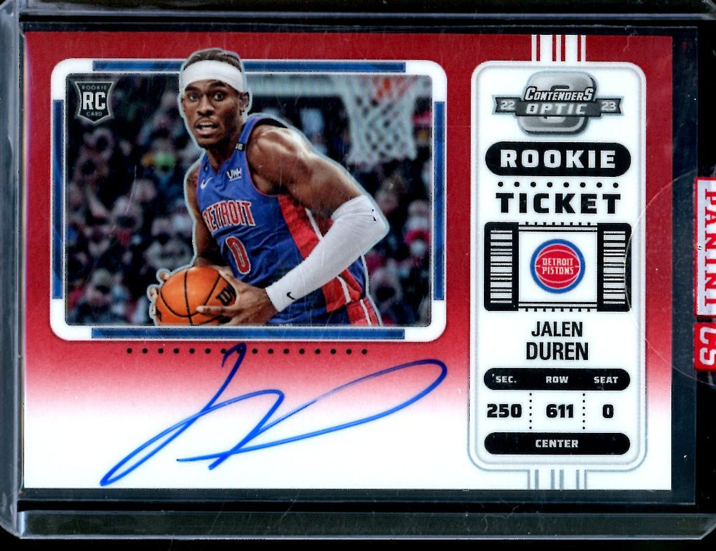 2022/23 Panini Contenders Optic Jalen Duren Rookie Ticket Auto Red Variation Pistons