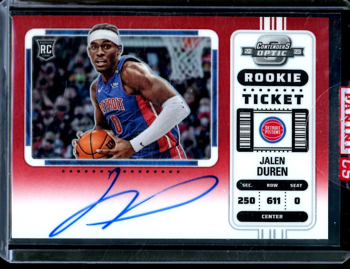 2022/23 Panini Contenders Optic Jalen Duren Rookie Ticket Auto Red Variation Pistons
