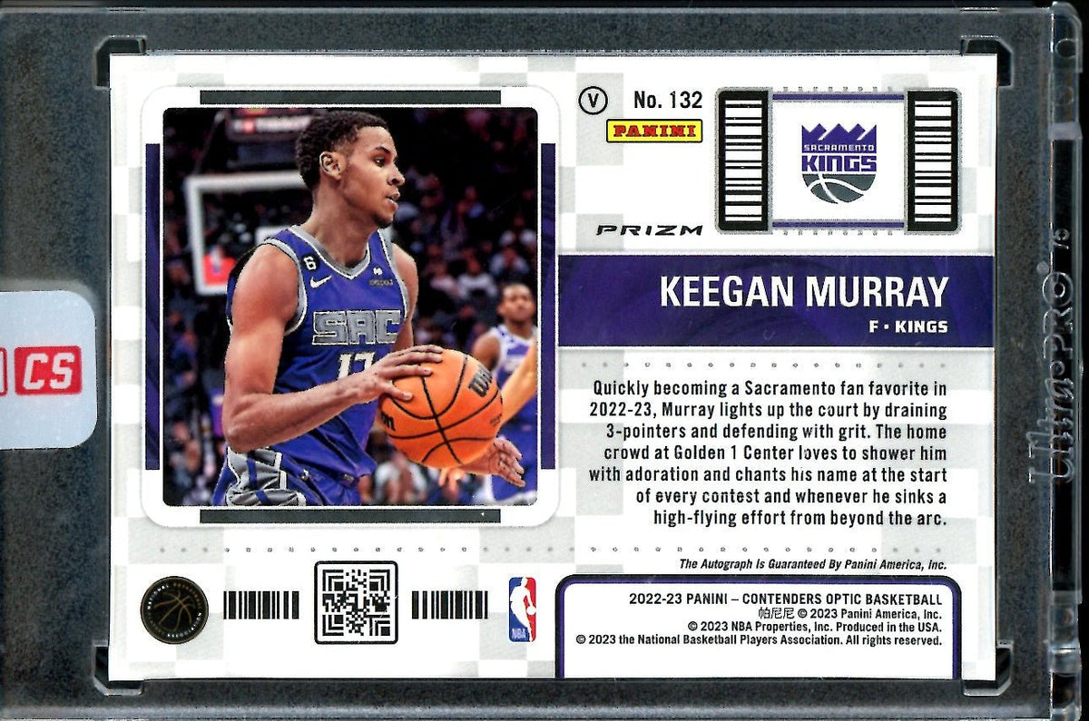 2022/23 Panini Contenders Optic Keegan Murray Rookie Ticket Auto Variation Kings