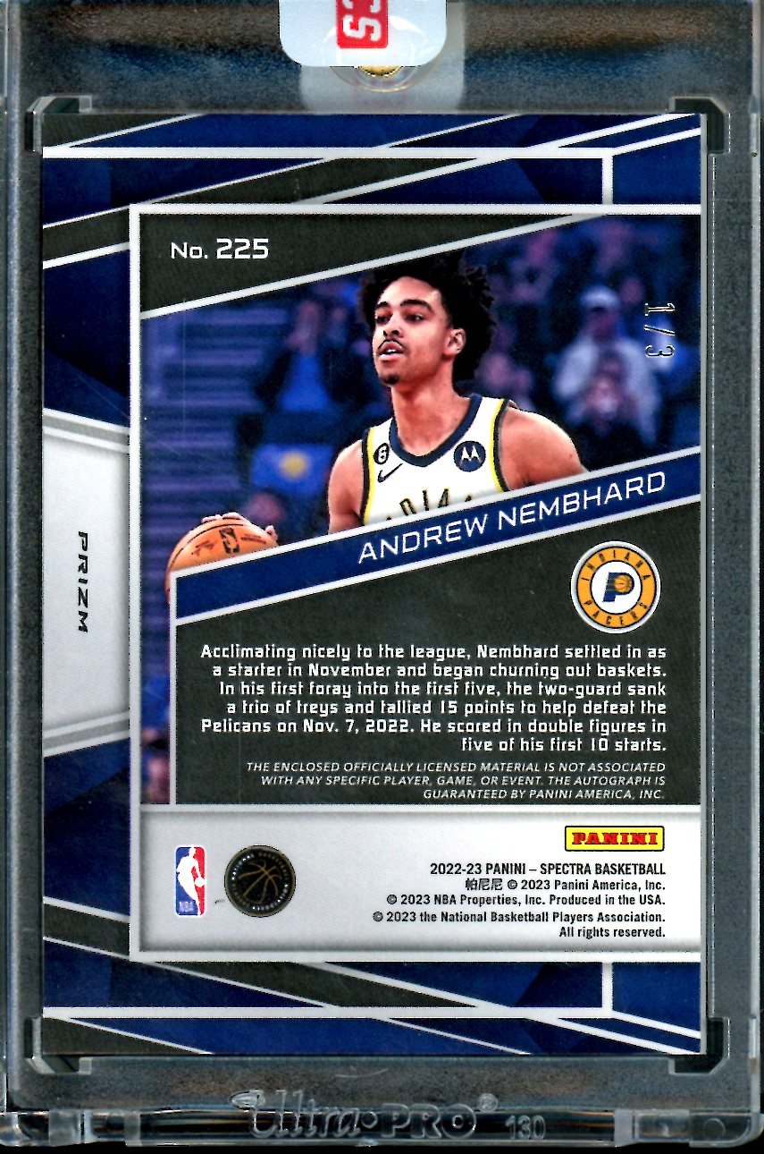2022/23 Panini Spectra Andrew Nembhard Rookie RPA /3 Pacers