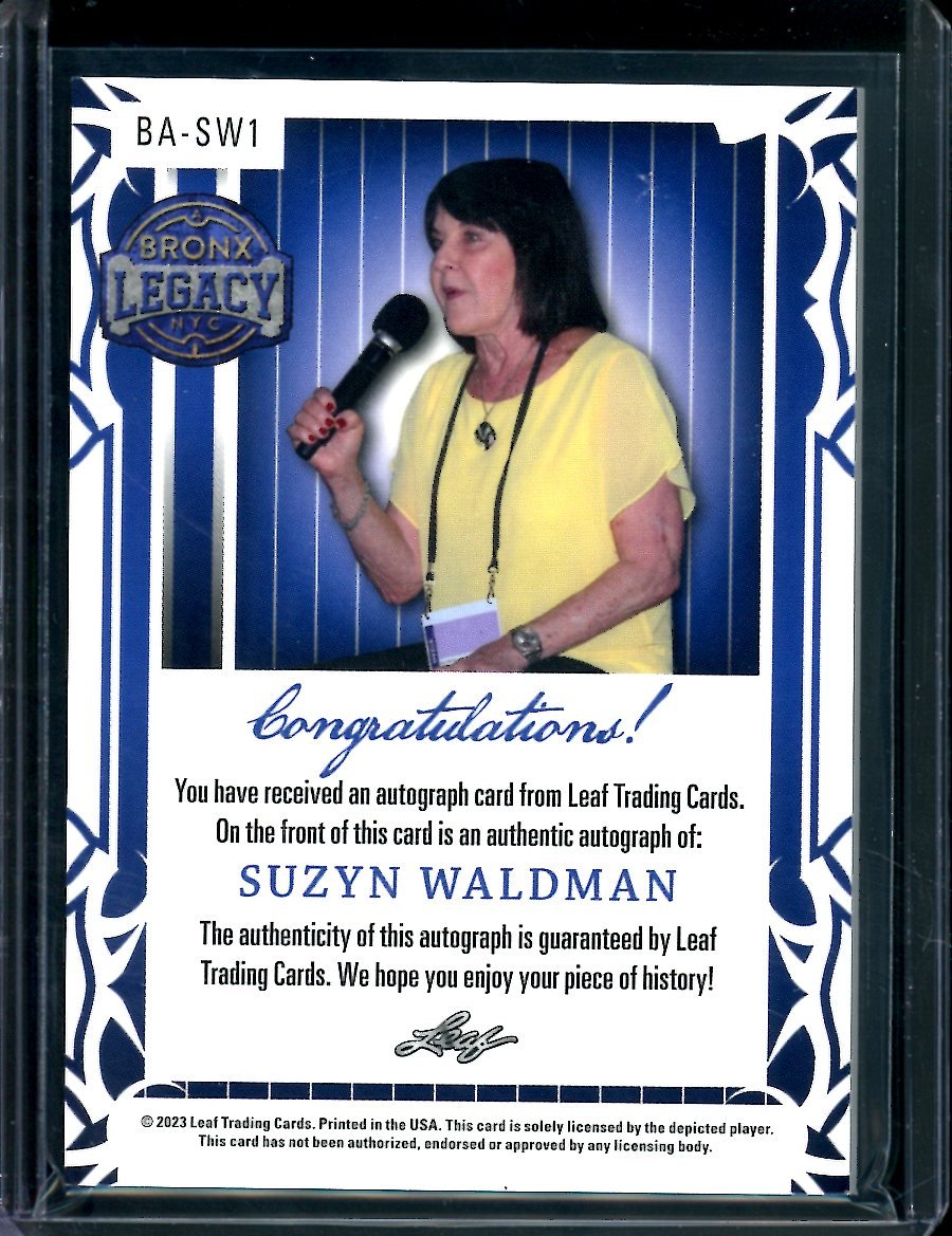 2023 Leaf Bronx Legacy Suzyn Waldman Auto /75 Yankees