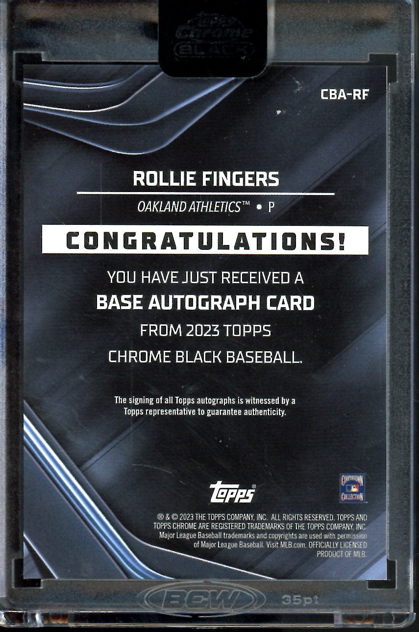 2023 Topps Chrome Black Rollie Fingers Auto Athletics