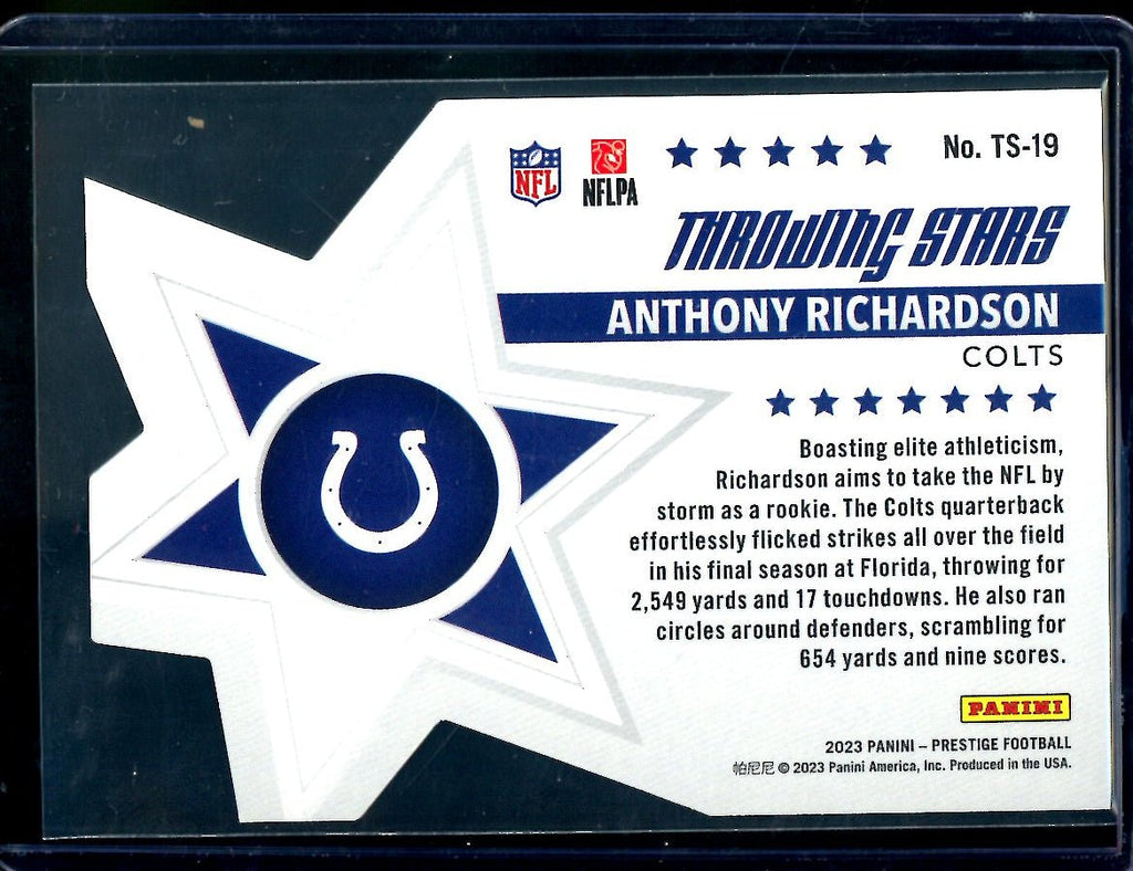 2023 Panini Prestige Anthony Richardson Rookie Throwing Stars SSP Colts