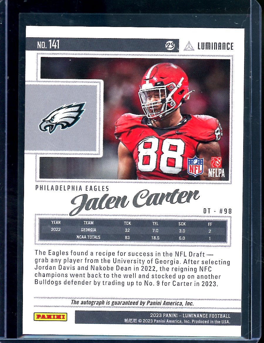 2023 Panini Luminence Jalen Carter Rookie Auto /350 Eagles