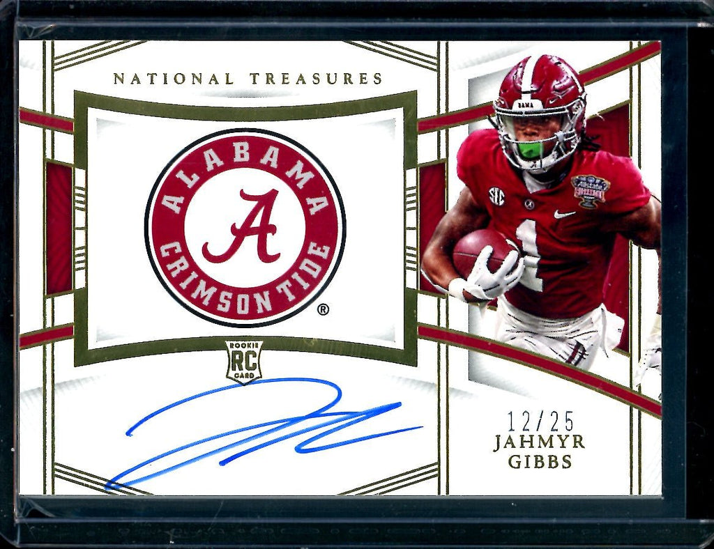 2023 Panini National Treasures Collegiate Jahmyr Gibbs Team Logo Auto /25 Alabama