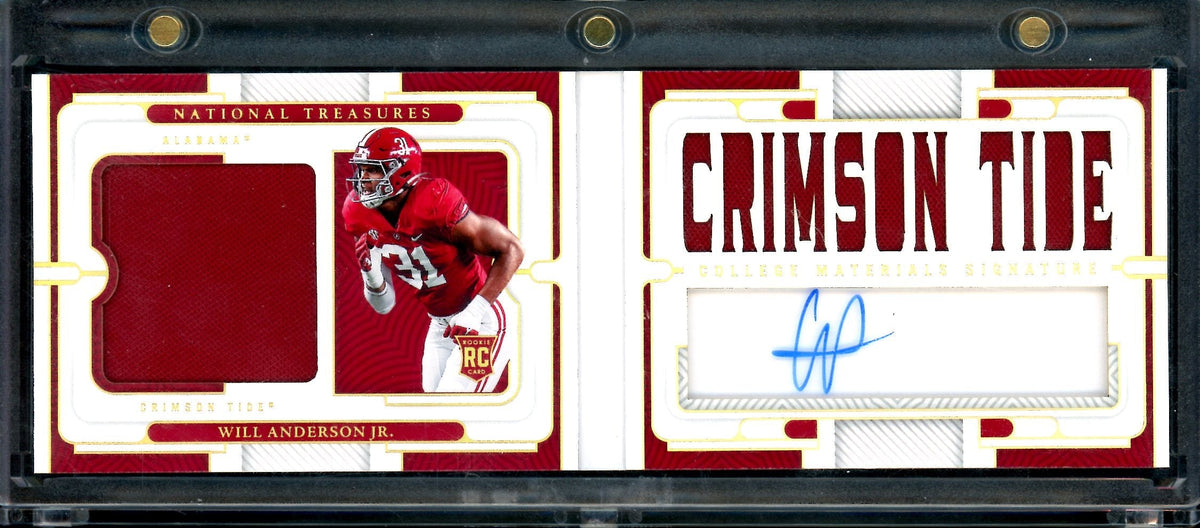 2023 Panini National Treasures Collegiate Will Anderson Jr. Rookie Booklet Patch Auto /49 Alabama