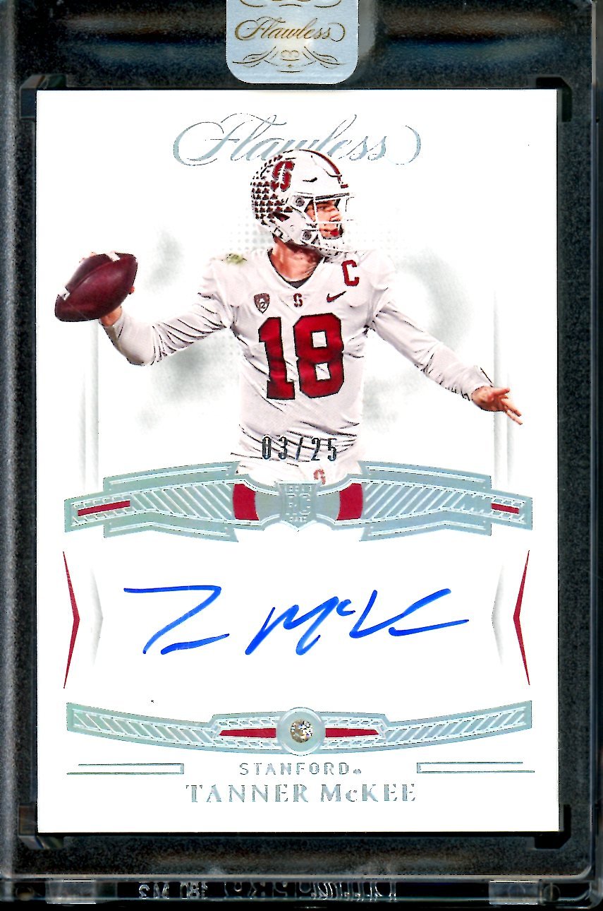 2023 Panini Flawless Collegiate Tanner McKee Rookie Diamond Auto /25 Stanford