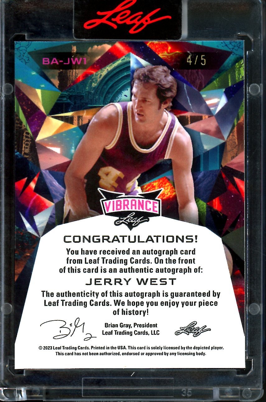 2023 Leaf Vibrance Jerry West Auto /5 Lakers