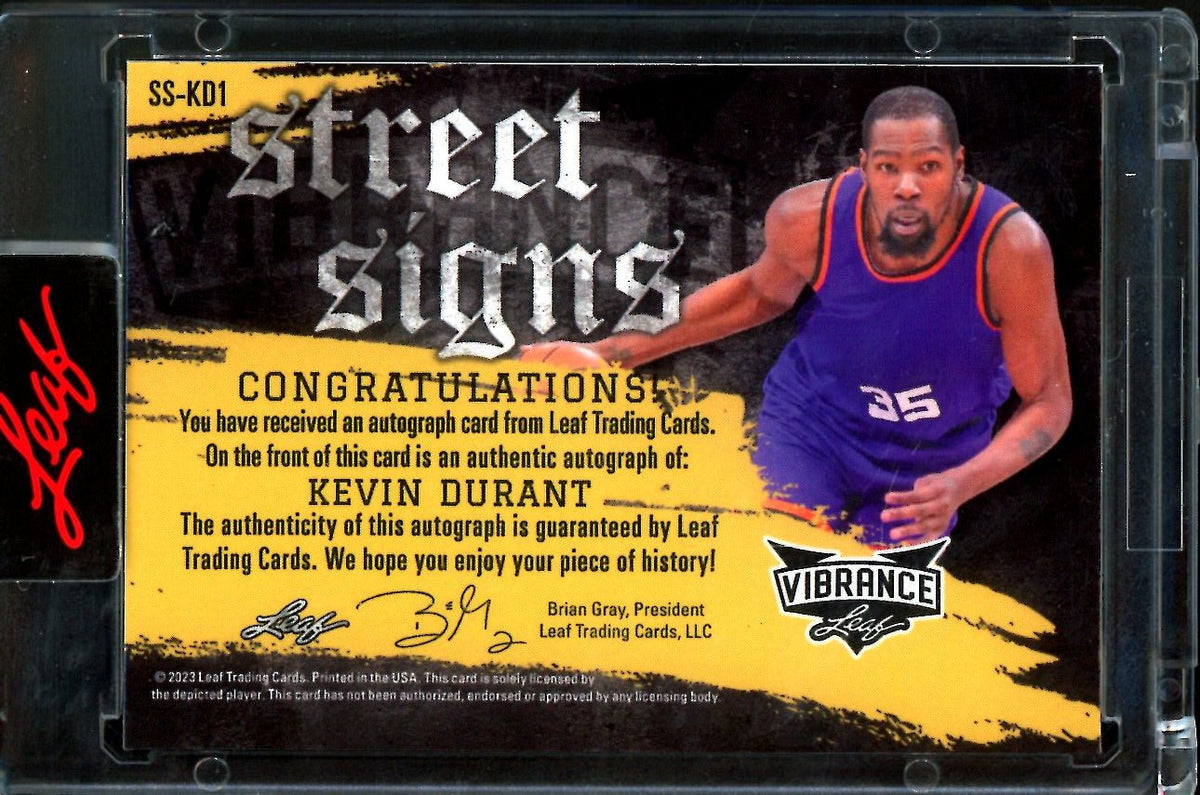 2023 Leaf Vibrance Kevin Durant Street Signs "Slim Reaper" Auto Suns