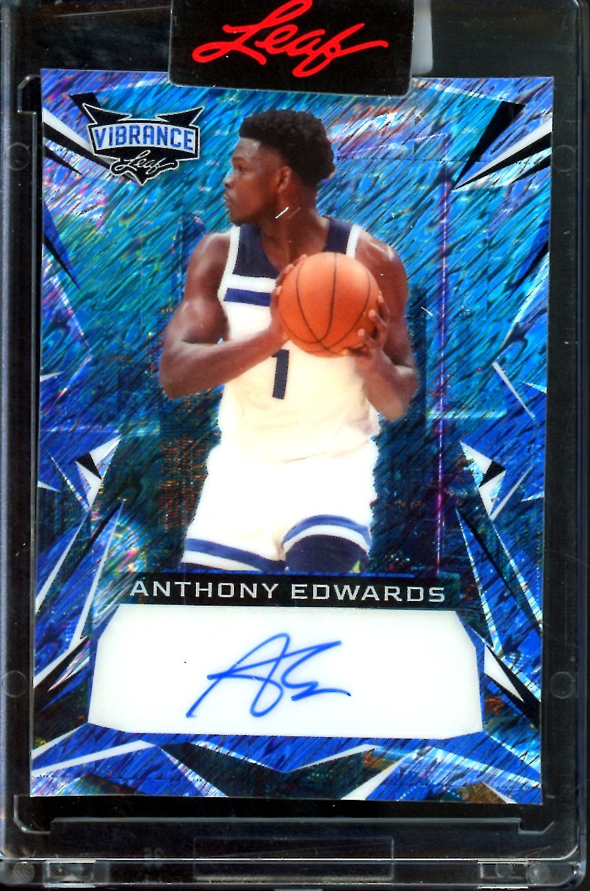 2023 Leaf Vibrance Anthony Edwards Auto Blue Shimmer /7 Timberwolves