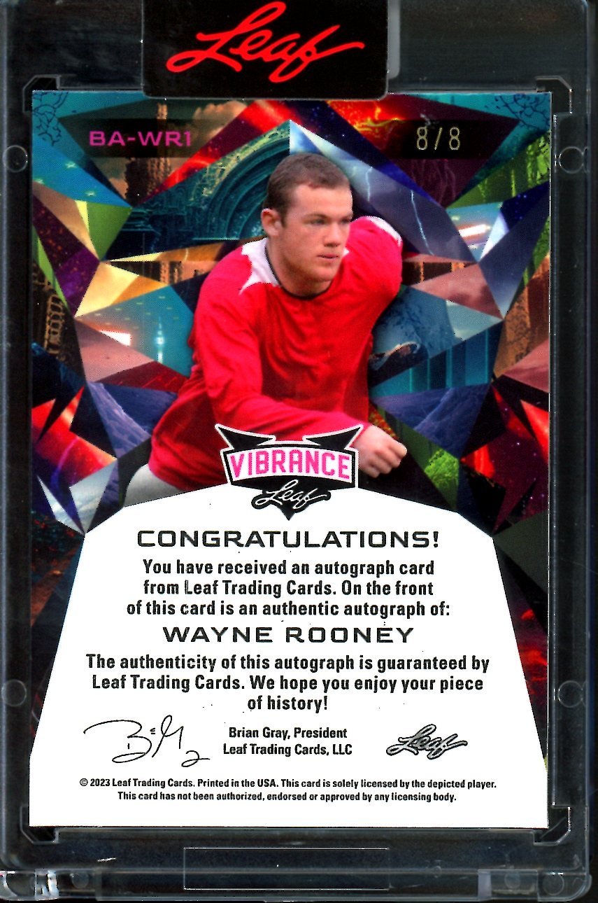 2023 Leaf Vibrance Wayne Rooney Auto Orange /8 Manchester United