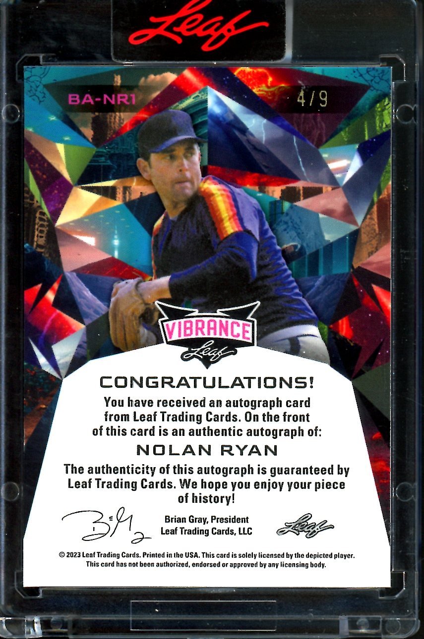 2023 Leaf Vibrance Nolan Ryan Auto Green /9 Astros
